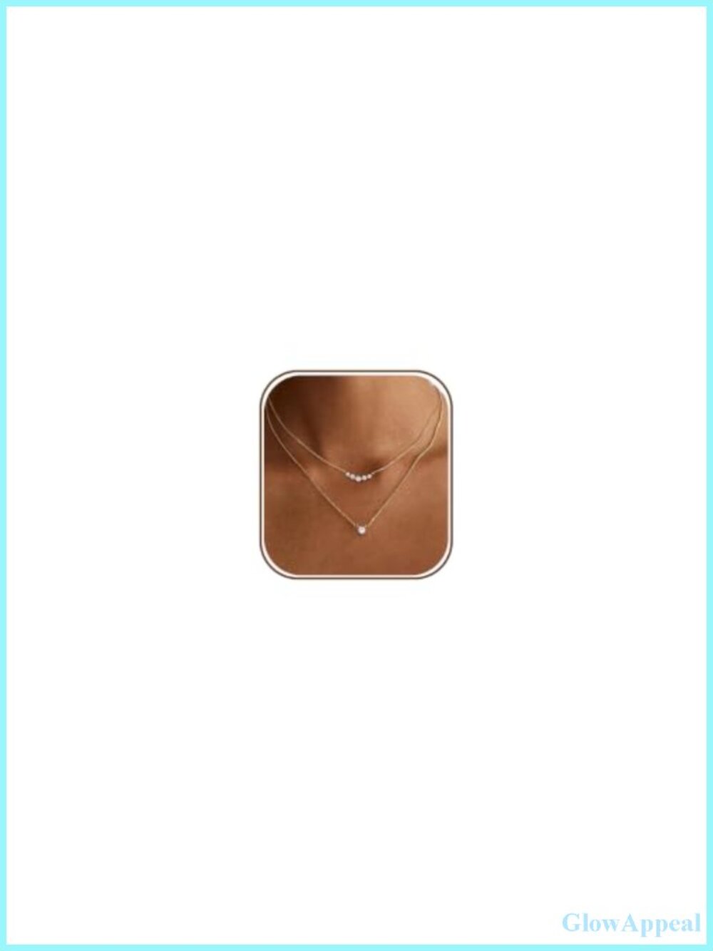 Dainty Gold Plated Layered Necklace Stack CZ Pendant